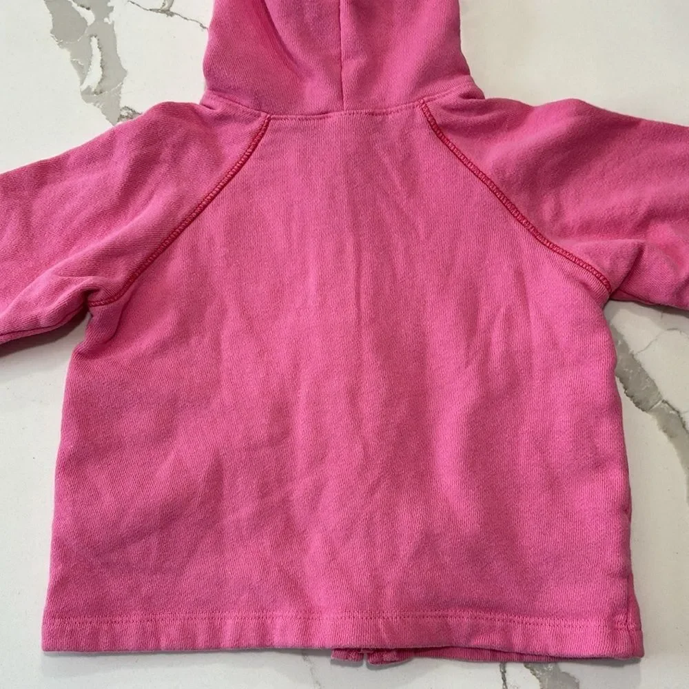 Old Navy Girls Pink Hoodie Sweatshirt Jacket Flowers Embroidery Size 18-24M